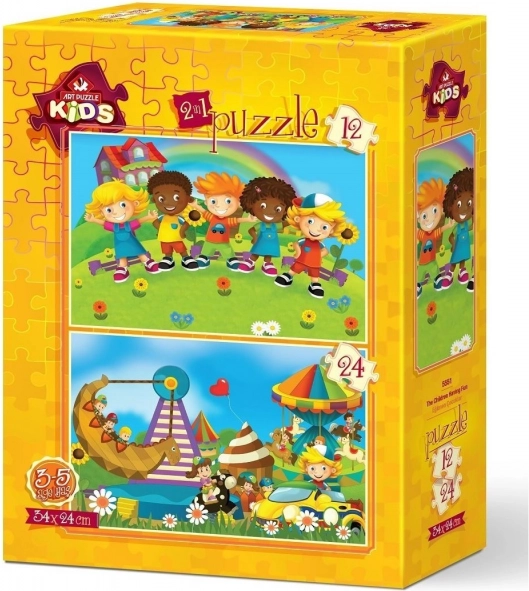 Puzzel Kinderen hebben plezier 12 en 24 stukjes