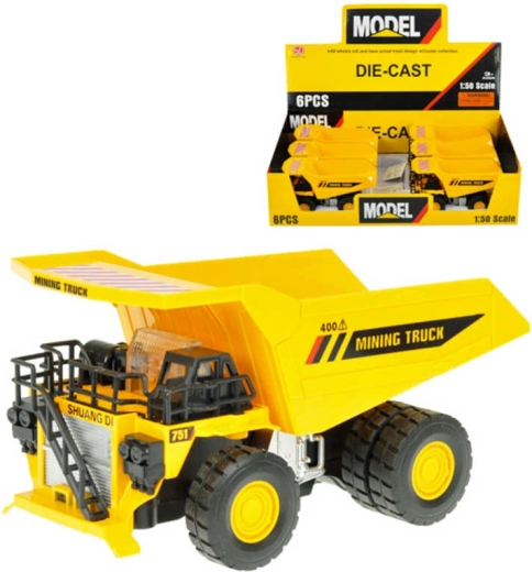 Metalen model kiepwagen met terugtrekaandrijving, licht en geluid 16 cm (1:50) - 1 stuk