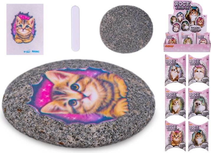 Steentje met kattensticker – creatief speelgoed voor kinderen vanaf 6 jaar