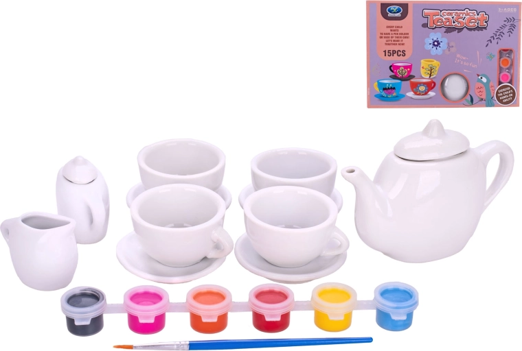 Creatieve set om theeservies te schilderen voor kinderen