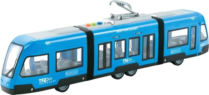 Tram op vliegwiel 1:16 blauw