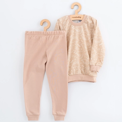 Kinderpyjama van katoen New Baby beige dino