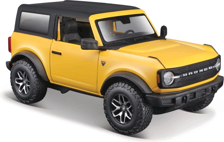 Maisto Ford Bronco Badlands 2021 geel – metalen automodel 1:24