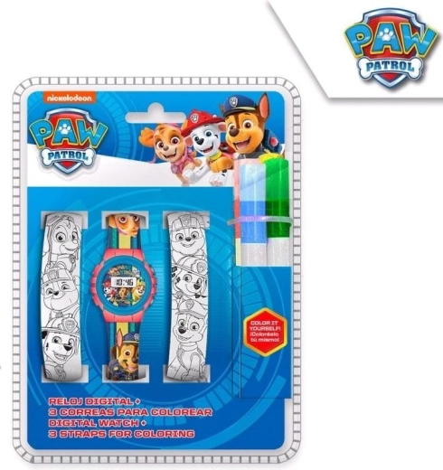 Set digitale horloge en bandjes om in te kleuren Paw Patrol - 1 stuk