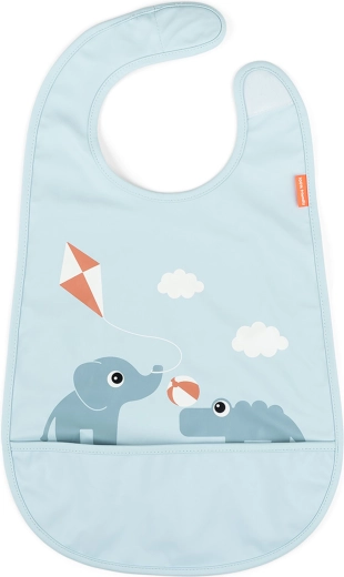 Done by Deer slabbetje met klittenbandsluiting Playground blauw