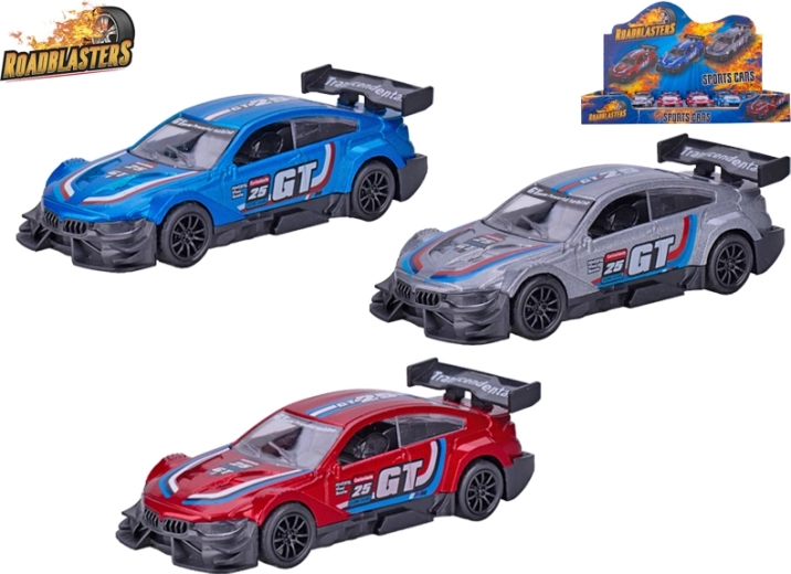 Metalen sportwagenmodel Roadblasters met terugtrekmotor 11,5 cm