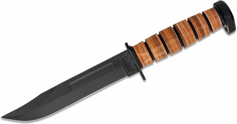 Multifunctioneel mes KA-BAR Dog's Head 18 cm zwart met leren schede