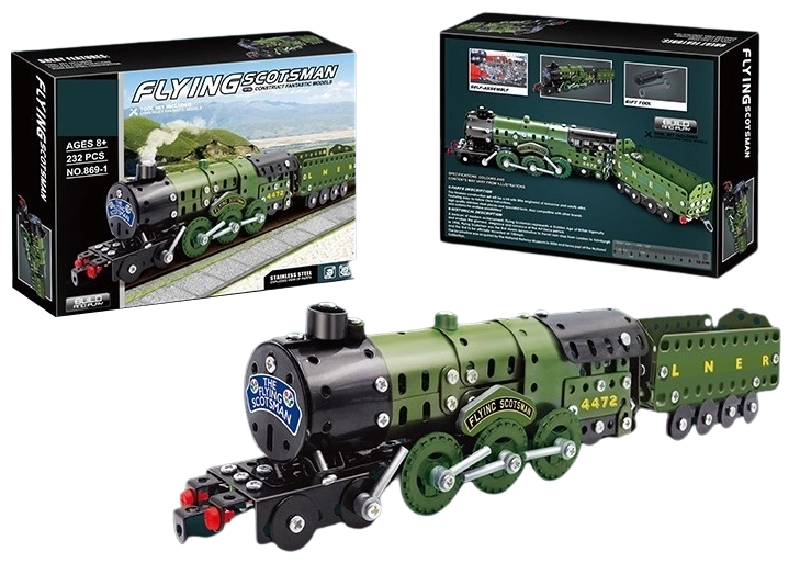 Metalen bouwset stoomlocomotief 340 onderdelen