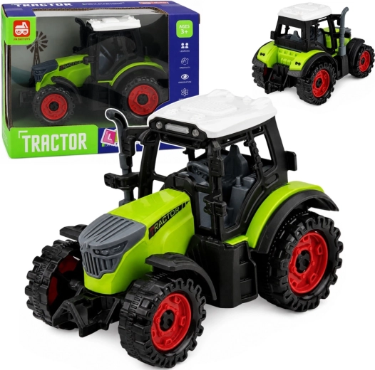 Groene landbouwtractor met frictie-aandrijving 15 cm - 1 stuk