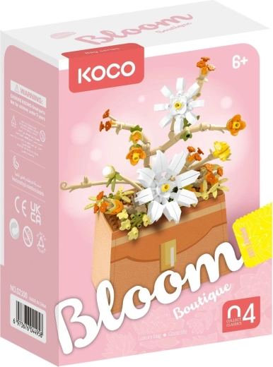 Mini bouwset KOCO bloem in handtas, 232 stukjes