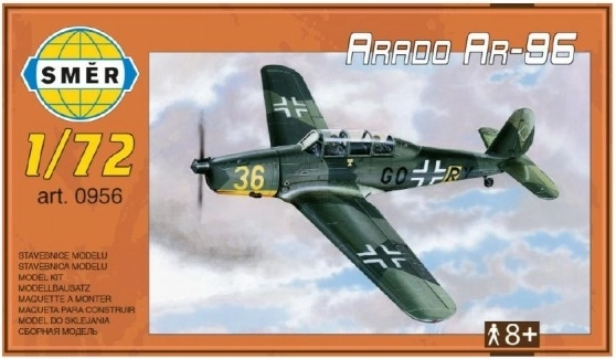 Model Arado AR-96 schaal 1:72, 15,2 x 1,18 cm, in doos van 25 x 14,5 x 4,5 cm
