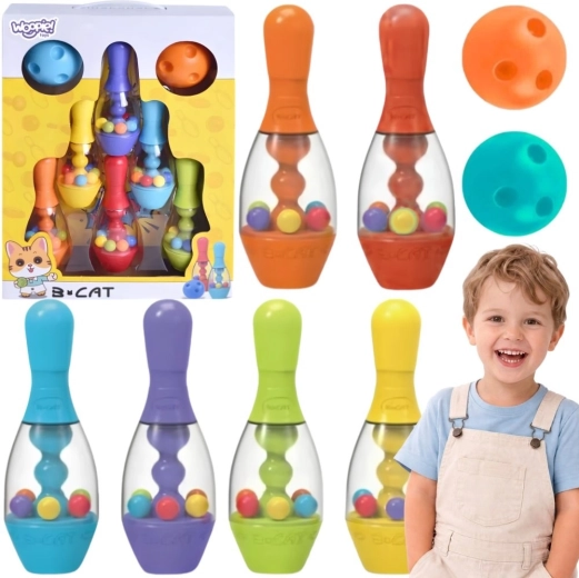 Zintuiglijke kinderbowling Woopie - 8 stuks