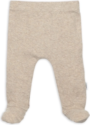 Lodger newborn broekjes met voetjes Melange beige maat 50