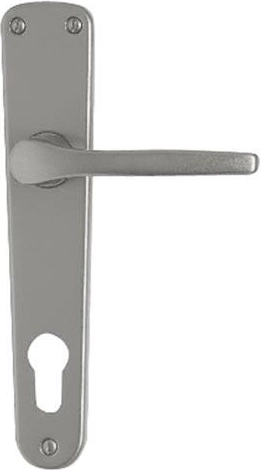 Deurklink met schild MONET voor cilinder 72, aluminium, zilverkleurig
