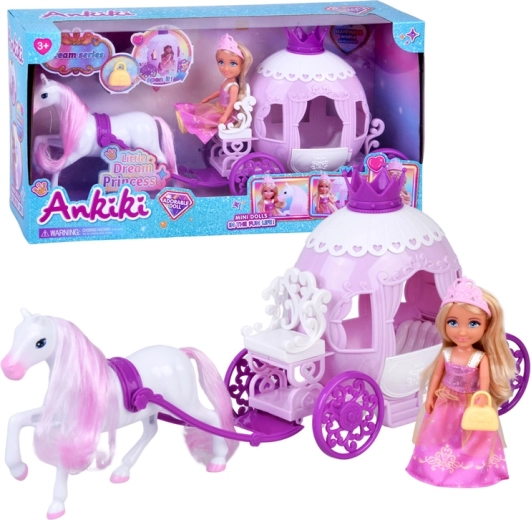 Ankiki mini pop met koets – kleine prinses in roze jurk