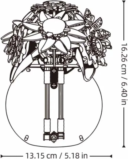 Sluban boeket zonnebloemen en margrieten in een vaas