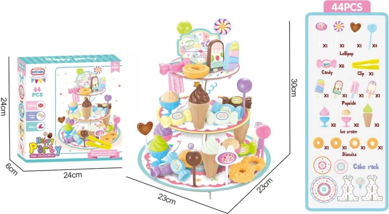 Click4Toys etagère à bonbons à trois niveaux avec accessoires
