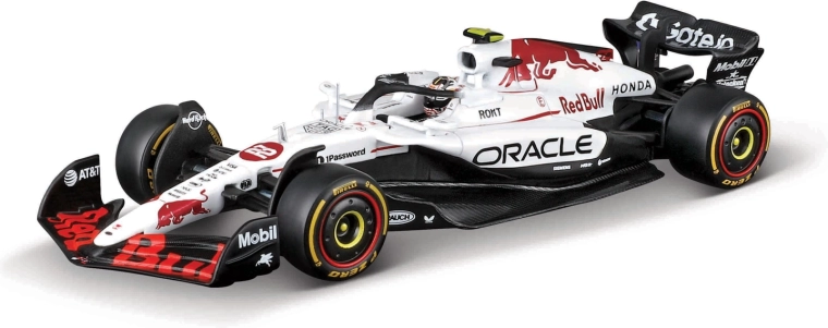 Bburago model Formule 1 Oracle Red Bull Racing RB21 (2025) Yuki Tsunoda #22 met helm 1:18