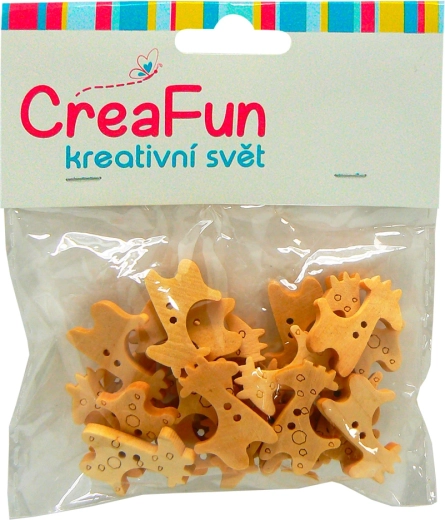 Houten knopen giraffe 23×25 mm, 25 stuks