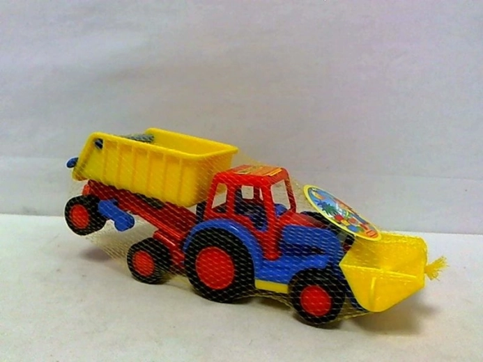 Basics kindertractor met voorlader en aanhanger