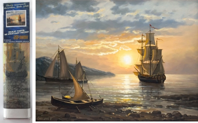 Diamond painting – zeilboot 30 × 40 cm