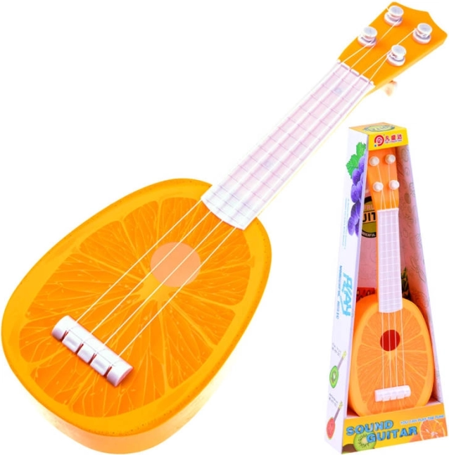 Kinderukulele – plastic gitaartje 37 cm – Sinaasappel