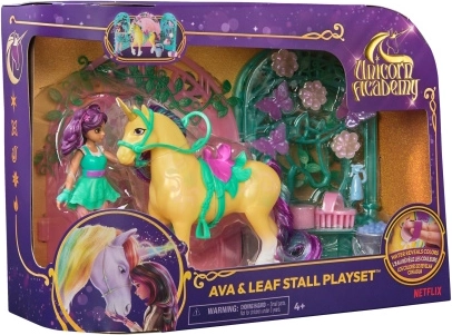 Unicorn Academy set met Ava-figuur en eenhoorn Leaf met poort en accessoires