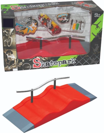 Fingerboard-skateparkset met ramp, reling en accessoires