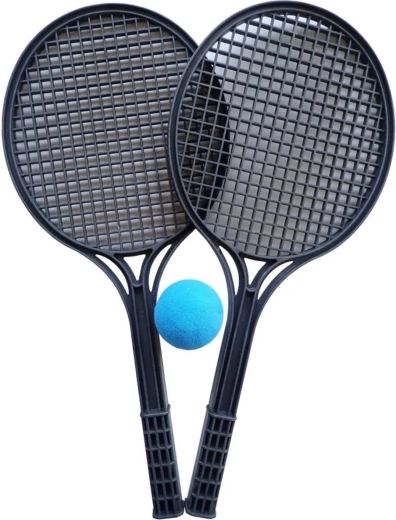 KUBIsport softtennisset met 2 rackets en een schuimrubberen bal