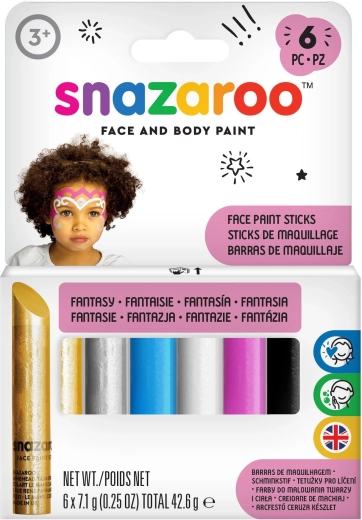 Snazaroo set schmink voor gezicht en lichaam in sticks Fantasy - 6 stuks