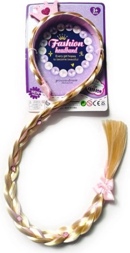 Haarband met lange vlecht 70 cm