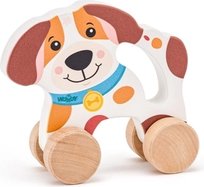 Woodyland Hondje op wieltjes met handgreep