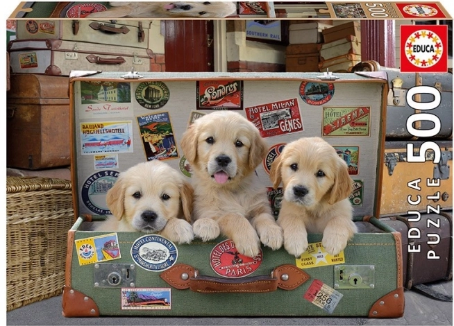 Educa Puzzel Puppies in koffer 500 stukjes
