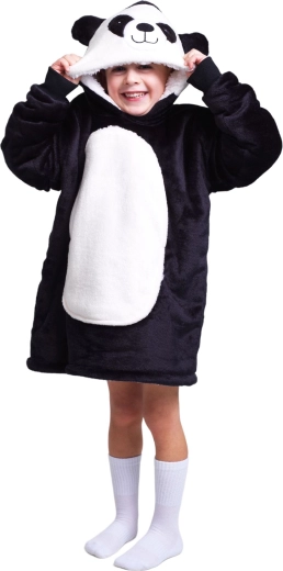 Cozy Noxxiez kinderwarme hoodie-deken met capuchon Panda
