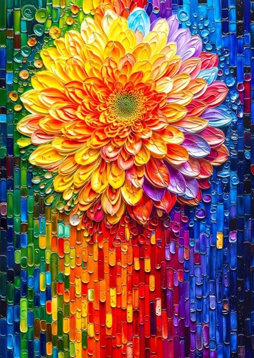 Enjoy puzzel Bloemenmozaïek 1000 stukjes