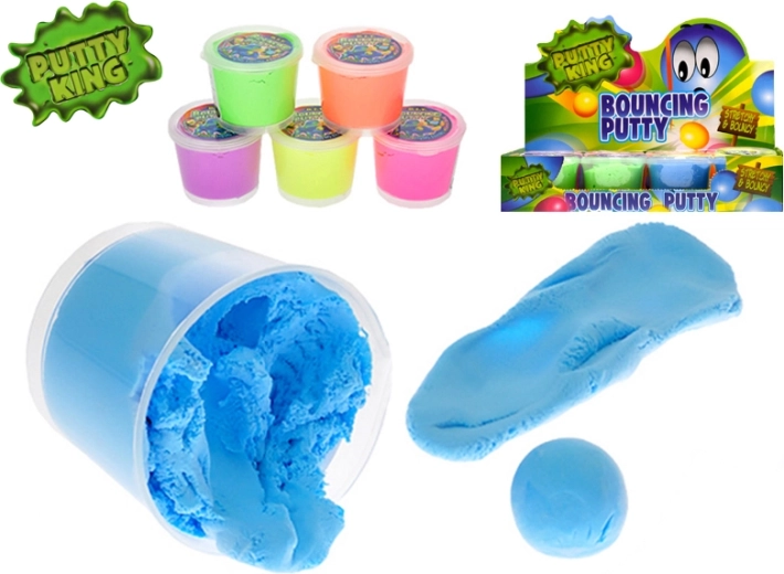 Stuiterende massa Putty King 35 g – mix van 6 kleuren in een bekertje