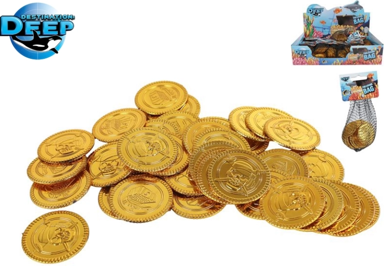 Gouden plastic munten voor kinderspellen – 40 stuks