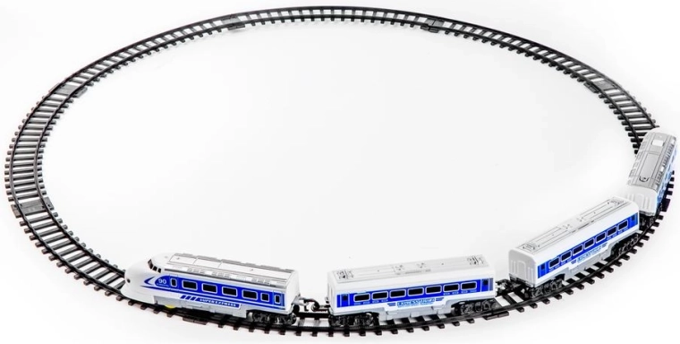 Express-treinbaan met station op batterijen