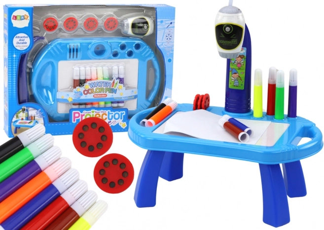 Tekenprojector met tafeltje – blauw