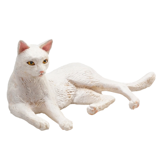 Mojo witte liggende kattenfiguur
