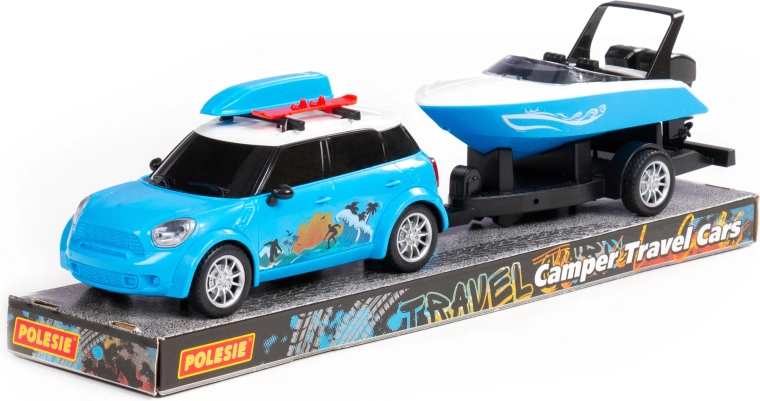 Vakantieauto met aanhanger en boot