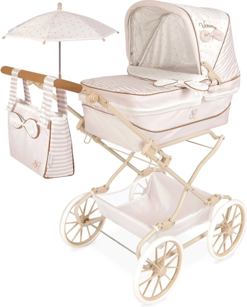 Opvouwbare poppenwagen REBORN Verona met parasol en accessoires, hoogte duwbeugel 65–90 cm