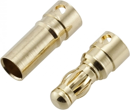 Vergulde banaanstekkers 3,5 mm (stekker + bus)
