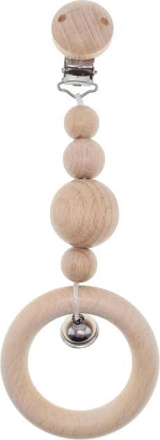 HESS kinderwagenketting met belletje – natuurlijk, kort