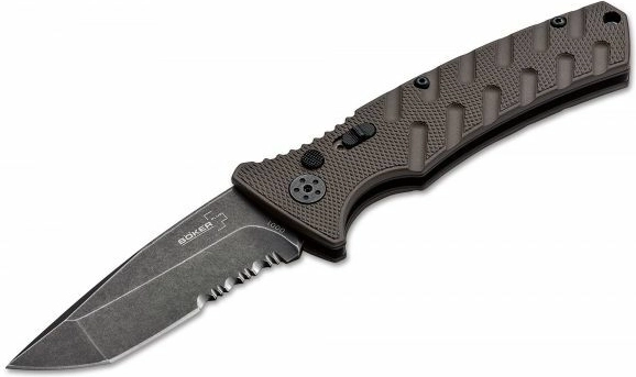 Automatisch mes BÖKER PLUS Strike Tanto Coyote, stonewash, bruin