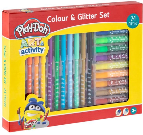 PLAY-DOH set met kleuren en glitter, 24 stuks