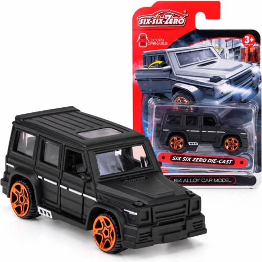 Metalen terreinwagen met openslaande deuren in schaal 1:64