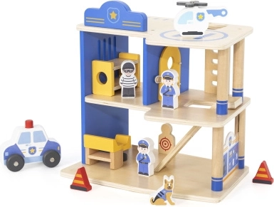 VIGA houten politiebureau met 3 verdiepingen en accessoires