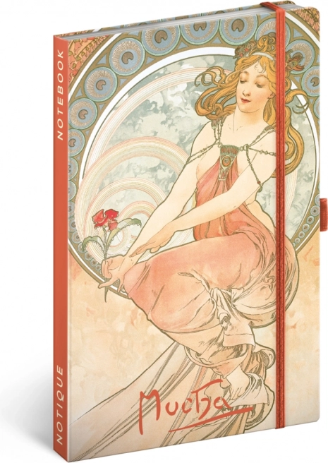 Notitieboek NOTIQUE Alfons Mucha – Schilderkunst, gelinieerd 13 × 21 cm
