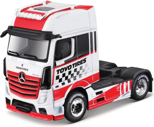 Maisto Mercedes-Benz Actros 1851 rood-wit model 1:64
